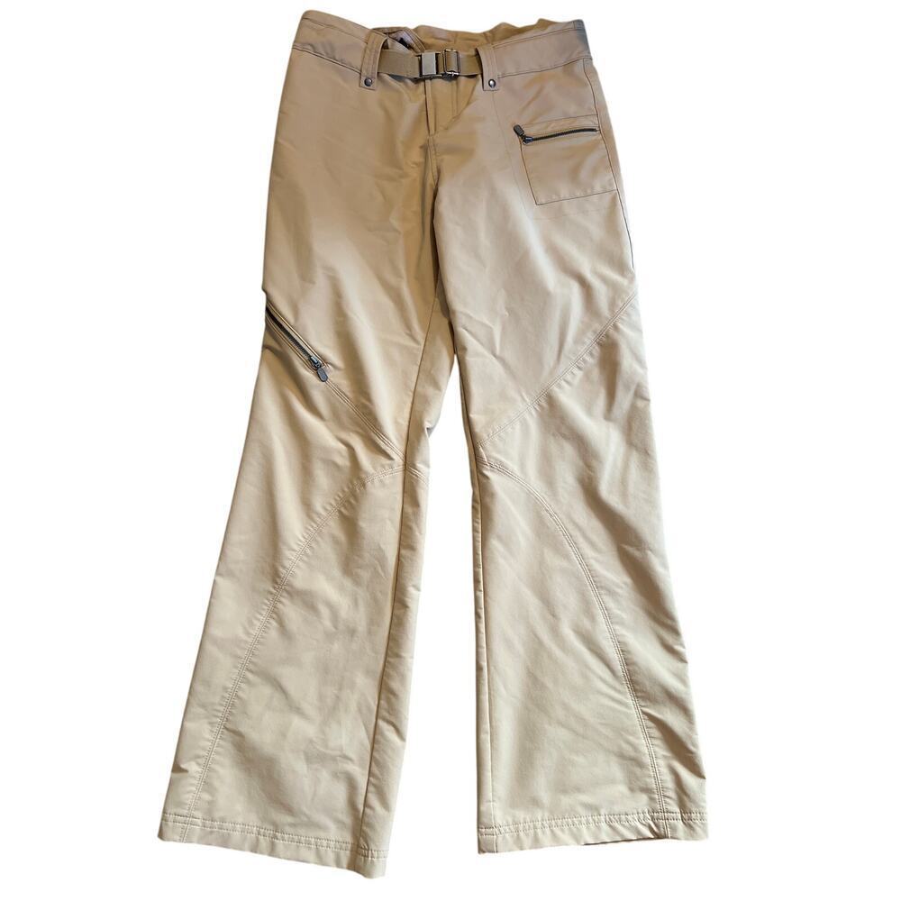 Athleta Belted Zip Ski Pants.  Tan Size 8